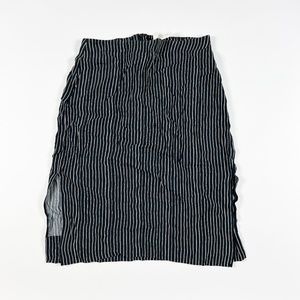 Madewell Striped Side Slit Mid Rise Striped Pull On Straight Midi Skirt 8 NWOT